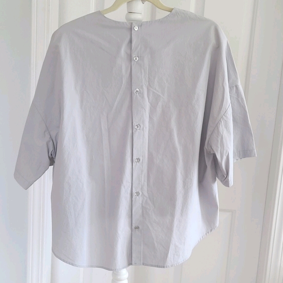 ROOT Pastel Rose Knot High-Low Oversized Blouse - Picture 4 of 4